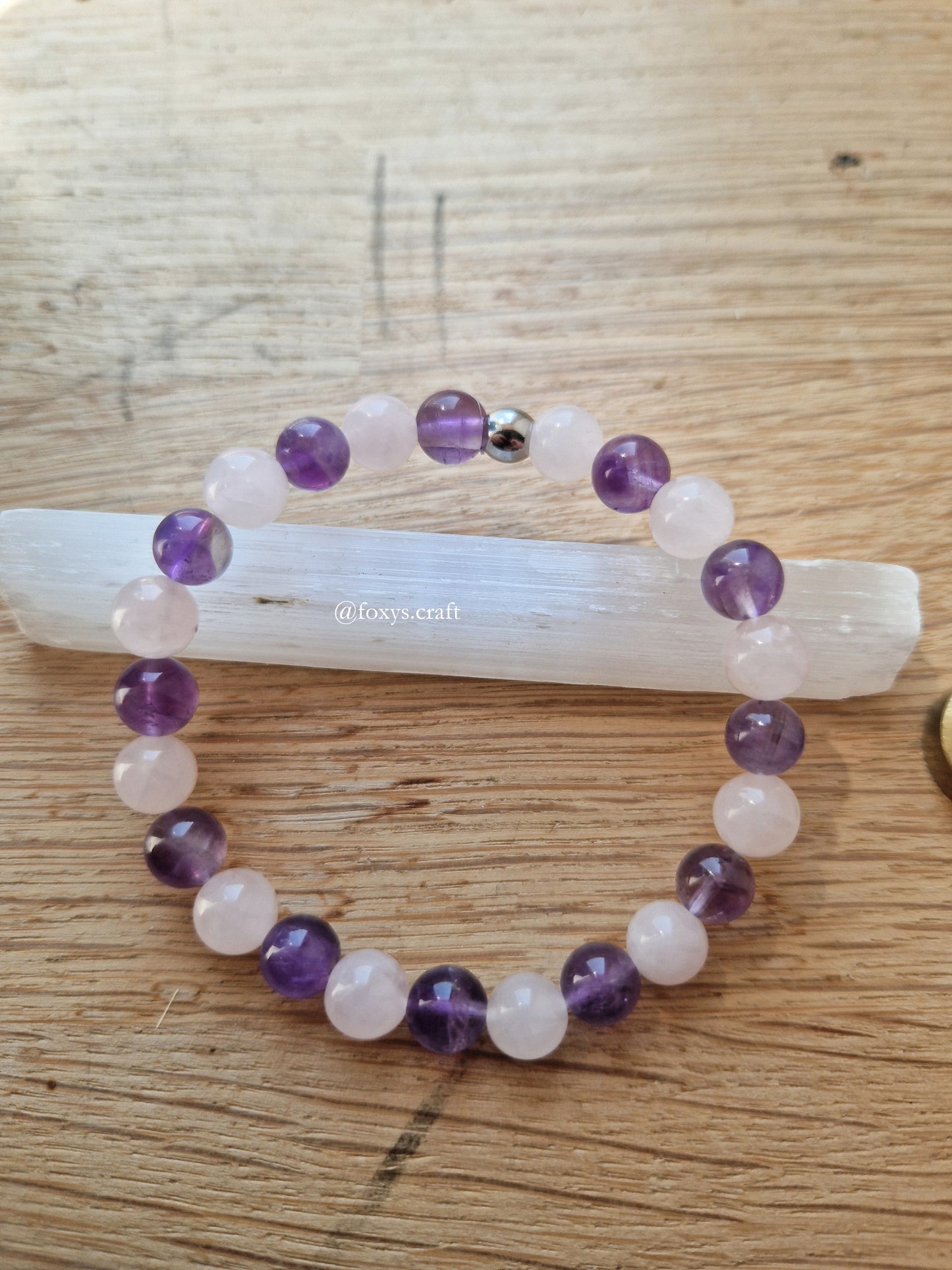 Bracelet Améthyste et Quartz rose