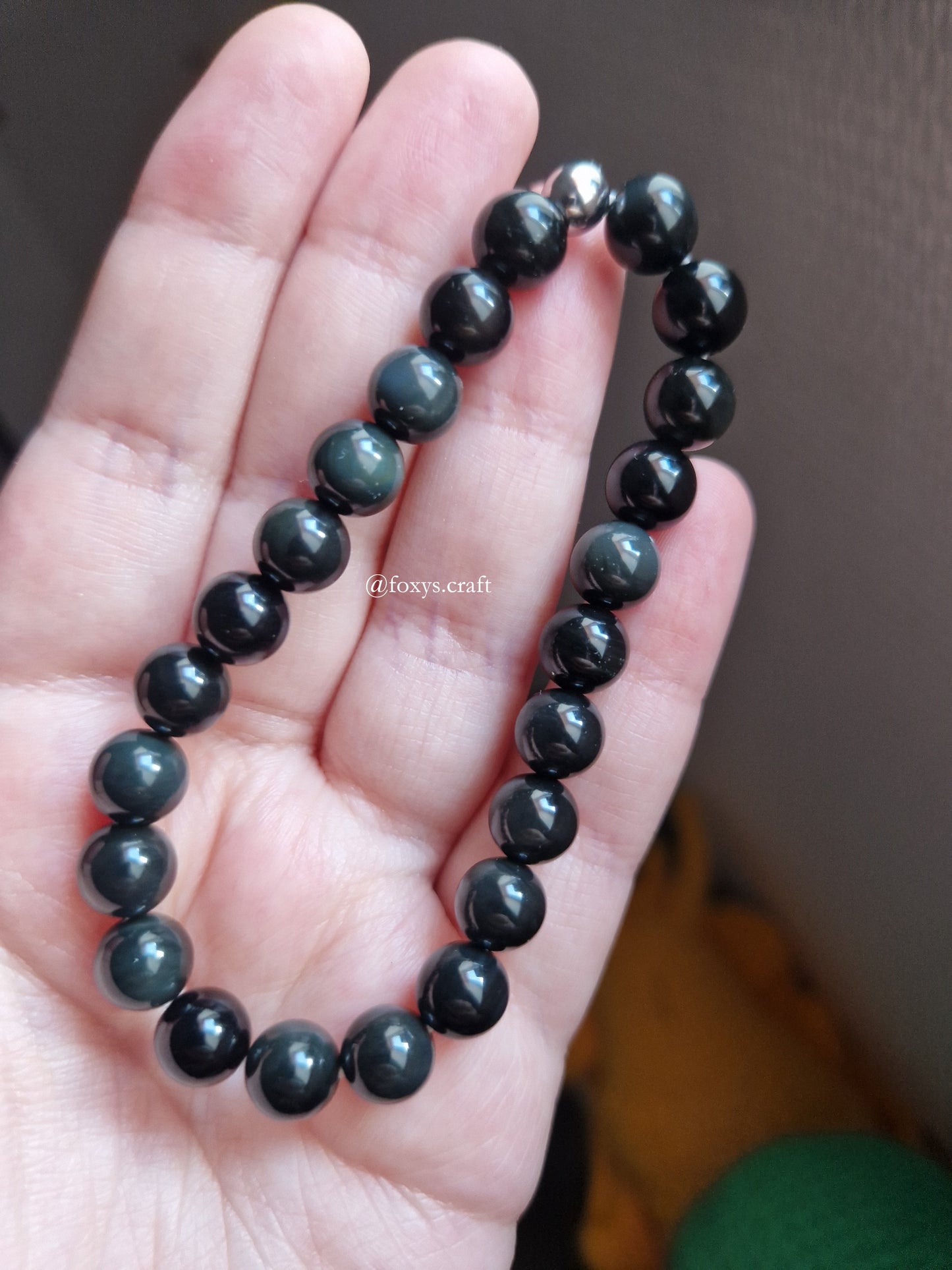 Bracelet Obsidienne œil céleste